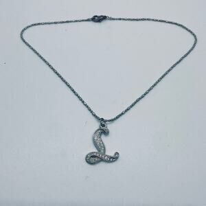 Silver Necklace with L Charm